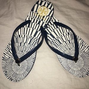 Tory Burch Navy rubber flip flops women’s size 9